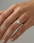 Asscher Cut Moissanite Ring 14k Gold, Solitaire Moissanite Engagement Ring