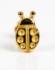 Ladybug Flat Back Earrings 14k Solid Gold, Lady Bird Stack Earrings in 14k Solid Gold