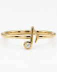 Genuine Diamond Music Note Ring