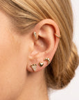 Heart Flat Back Earrings 14k Solid Gold (SINGLE or PAIR)
