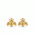 14k Gold Bee Stud Earrings