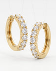 14k Gold Diamond Huggie Hoop Earrings (SINGLE or PAIR) - Melt'm Jewelry