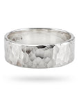 6mm Large Hammered Sterling Silver Band