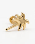 Palm Tree Flat Back Earrings 14k Solid Gold (7 mm) - SINGLE - Melt'm Jewelry