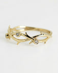 Diamond Twig Wedding Ring 14k Solid