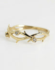 Diamond Twig Wedding Ring 14k Solid - Melt'm Jewelry