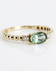 Diamond & Oval Tourmaline Engagement Ring - Melt'm Jewelry