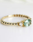 Diamond & Oval Tourmaline Engagement Ring - Melt'm Jewelry