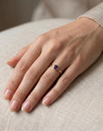 Round Lab Alexandrite Ring 14k Gold Bezel Set, 5mm Alexandrite Ring - Melt'm Jewelry