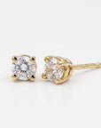 14k Gold White Sapphire Earrings, Minimalist Earrings, White Sapphire Bridal Earrings - Melt'm Jewelry