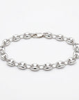 Sterling Silver 6.3 mm Puffy Mariner Chain Bracelet | Unisex Anchor Link