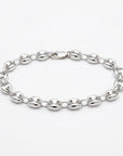 Sterling Silver 6.3 mm Puffy Mariner Chain Bracelet | Unisex Anchor Link - Melt'm Jewelry