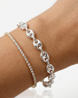 Sterling Silver 6.3 mm Puffy Mariner Chain Bracelet | Unisex Anchor Link