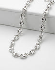 Sterling Silver Puffy Mariner Chain Necklace | Unisex Anchor Link, Modern Everyday Style