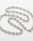 Sterling Silver Puffy Mariner Chain Necklace | Unisex Anchor Link, Modern Everyday Style