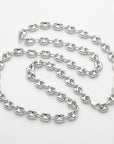 Sterling Silver Puffy Mariner Chain Necklace | Unisex Anchor Link, Modern Everyday Style