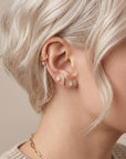 14k Solid Gold Bar Flat Back Earring, Internally Threaded Labret (SINGLE or PAIR)