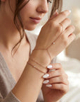 Heart CZ Bracelet Gold Filled, Dainty Gold Curb Chain Bracelet - Melt'm Jewelry
