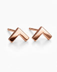 14k Solid Gold Chevron Stud Earrings
