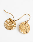Hammered Dangle Drop Earrings in Gold Filled or Sterling Silver