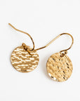 Hammered Dangle Drop Earrings in Gold Filled or Sterling Silver - Melt'm Jewelry