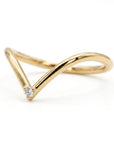 Big V Chevron Diamond Wedding Band in 14k Gold - Melt'm Jewelry