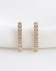 Diamond Bar Earrings in 14k Gold (SINGLE or PAIR) - Melt'm Jewelry