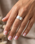 6mm Large Hammered Sterling Silver Band
