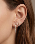 14k Gold Diamond Chevron Stud Earrings (SINGLE or PAIR) - Melt'm Jewelry