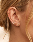 Music Note Flat Back Earrings 14k Solid Gold, Music Lover Stack Earrings