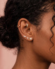 CZ Butterfly Flat Back Earrings 14k Solid Gold (single or pair)