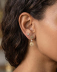 Double Disc Diamond Earrings Dangle