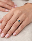 14k Gold Blue Montana Sapphire Ring, September Birthstone Jewelry