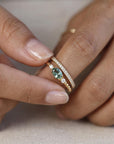 Diamond & Oval Tourmaline Engagement Ring - Melt'm Jewelry