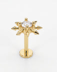 Sun Earrings 14k Solid Gold, Internally Threaded Flat Back Earrings - Melt'm Jewelry