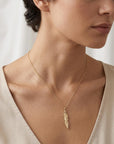 14k Gold Feather Pendant, Meaningful Jewelry - Melt'm Jewelry
