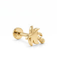 Tiny Palm Tree Flat Back Earrings (5 mm) 14k Solid Gold - Melt'm Jewelry