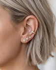 Tiny Palm Tree Flat Back Earrings (5 mm) 14k Solid Gold - Melt'm Jewelry
