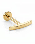 14k Solid Gold Bar Flat Back Earring, Internally Threaded Labret (SINGLE or PAIR)
