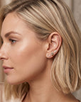 Four Leaf Clover Flat Back Stud 14k Solid Gold, Luck Symbol Stack Earrings - Melt'm Jewelry