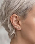 Four Leaf Clover Flat Back Stud 14k Solid Gold, Luck Symbol Stack Earrings - Melt'm Jewelry
