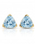 Trillion Blue Topaz Earrings 14k Gold, Gift For Her, Blue Topaz Stud Earrings - Melt'm Jewelry