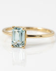14k Gold Emerald Cut Aquamarine Ring - Melt'm Jewelry