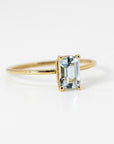 14k Gold Emerald Cut Aquamarine Ring - Melt'm Jewelry