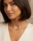 Gold Choker Necklace, Gemstone with Dainty Choker