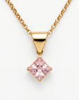 Blush Princess Morganite Necklace in1 4k Solid Gold