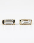 Baguette Diamond Stud Earrings 14k Gold - Melt'm Jewelry