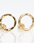 14k Hammered Gold Circle Stud Earrings