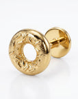 Donut Flat Back Earrings 14k Solid Gold, Food Stack Earrings - Melt'm Jewelry