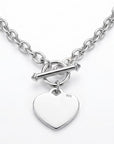 Sterling Silver Engraved Heart Necklace, Personalized Heart Pendant